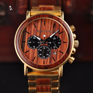 Luxury Gold Men Wooden Wristwatches