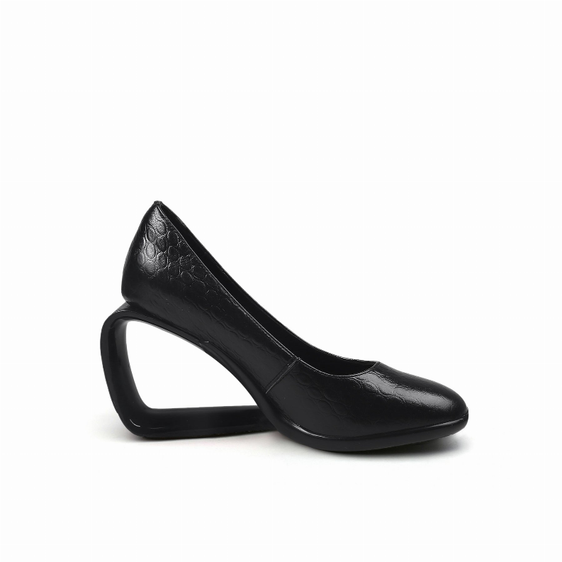 JadyRose | Open Triangle-Heel Leather Pump