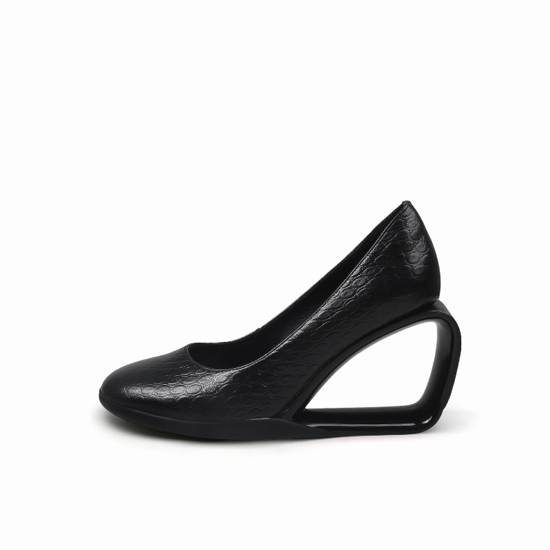 JadyRose | Open Triangle-Heel Leather Pump