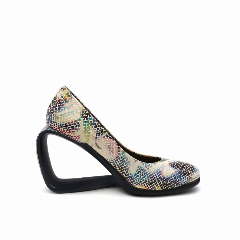 JadyRose | Open Triangle-Heel Leather Pump