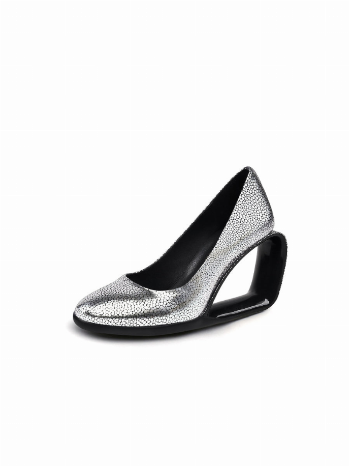 JadyRose | Open Triangle-Heel Leather Pump