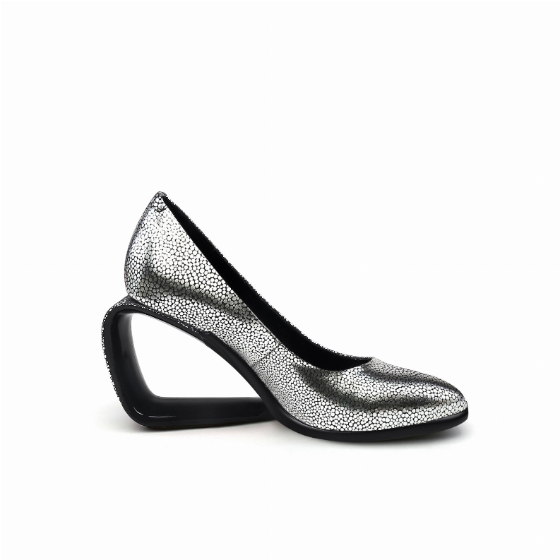 JadyRose | Open Triangle-Heel Leather Pump