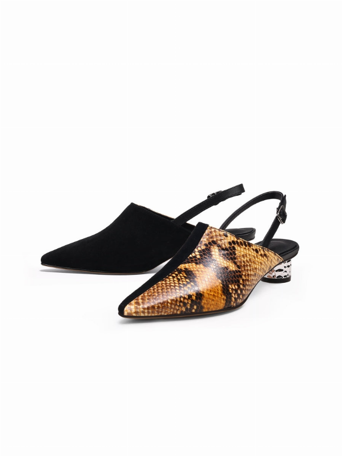 JadyRose | Strap-Detail Crystal Heel Leather D'Orsay