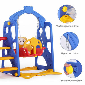 4 in 1 Kids Slide Swing Set Toddler Play Climber Backyard Playground Playset Fun
