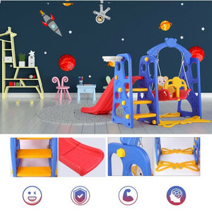 4 in 1 Kids Slide Swing Set Toddler Play Climber Backyard Playground Playset Fun
