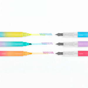 Writer's Duo Double-Ended Fountain Pens + Highlighters (Set of 3)