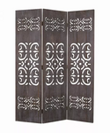 1" x 52" x 67" Brown 3 Panel Wood  Screen