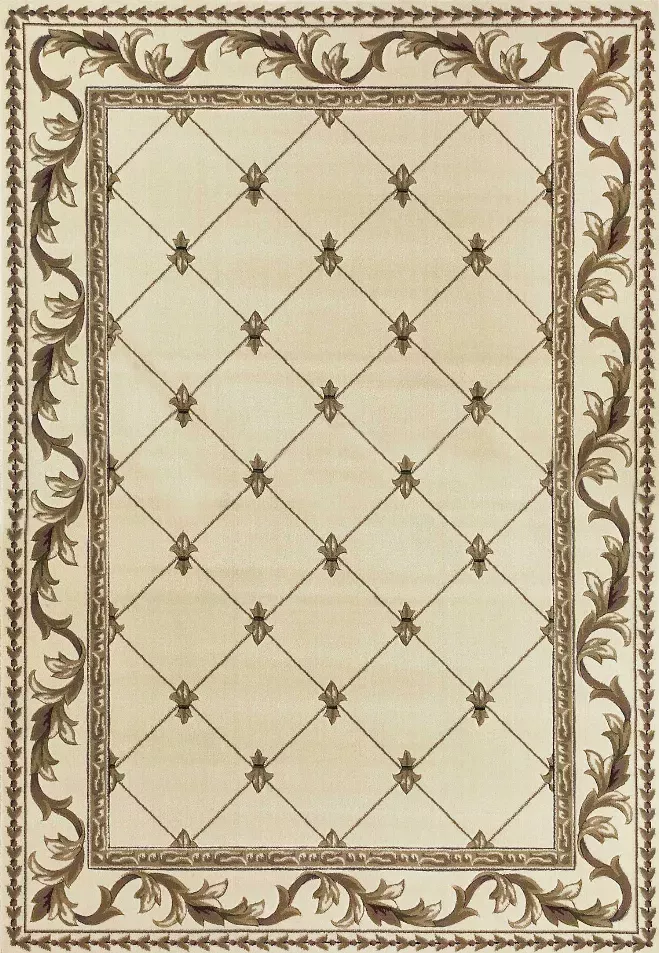 1' x 2'  Polypropylene Ivory Area Rug