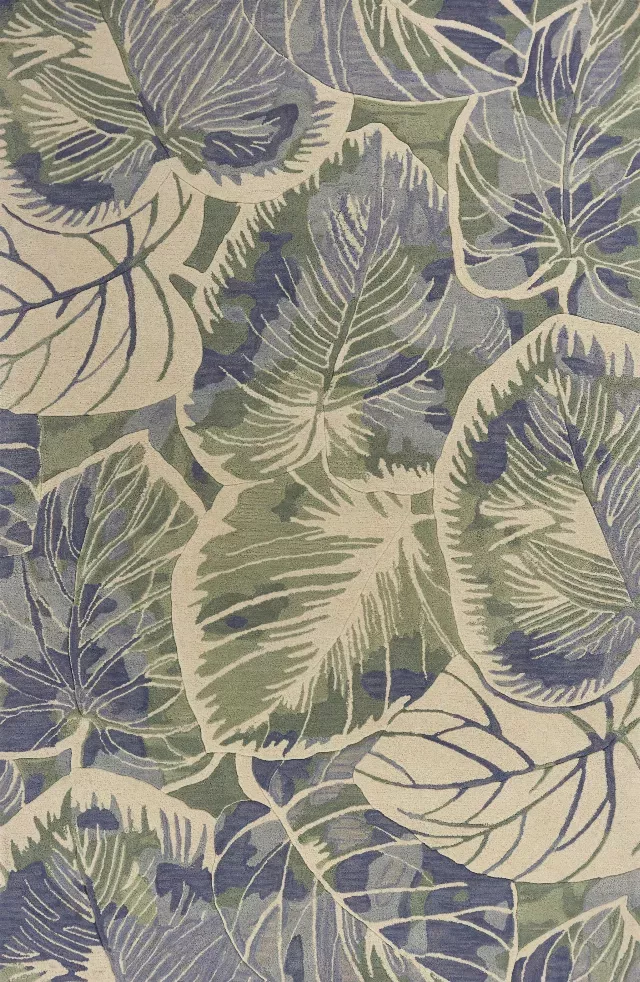 3' x 6'  Wool Blue or  Green Area Rug