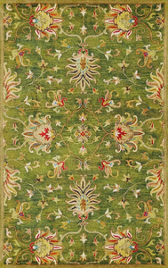 5' x 8'  Wool Emerald Green Area Rug