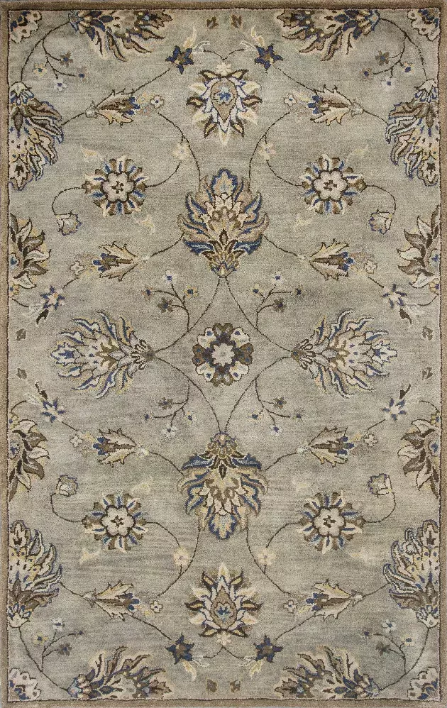 5' x 8'  Wool Grey Area Rug