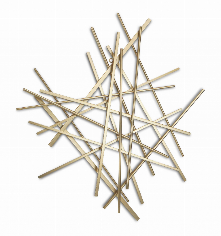 Gold Metal Abstract Linear Strips hanging Wall Art decor