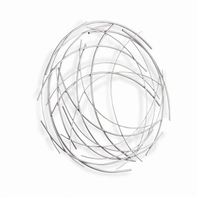 Silver Metal Abstract Round hanging Wall Art decor
