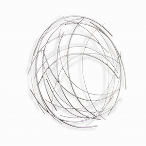 Silver Metal Abstract Round hanging Wall Art decor