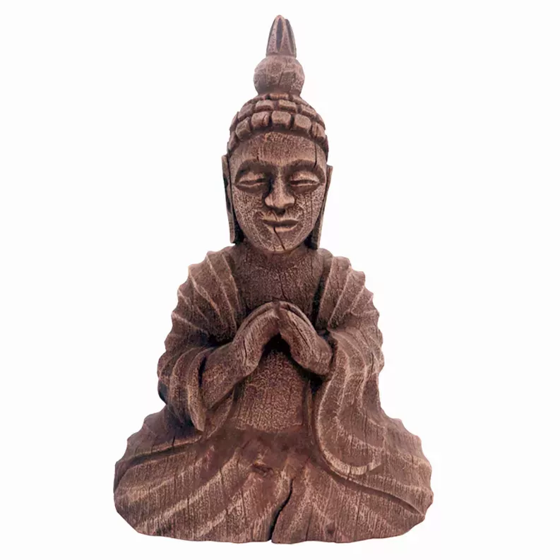 Wooden Seated Buddha Sculpture