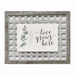 "Love Grows Here" Woven Galvanized Metal Wall decor