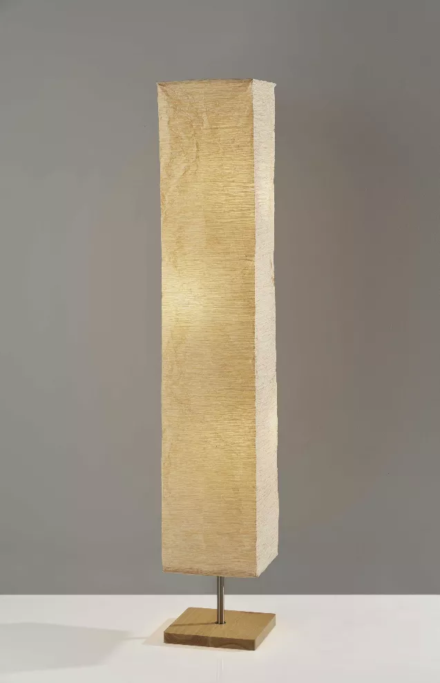 Wildside Paper Shade Floor Lamp with Natural Wood Base