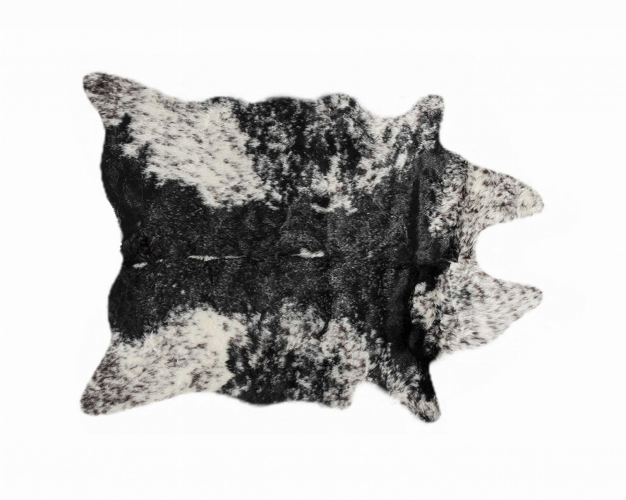 0.8" x 90" x 63" Acrylic Plush, Polyester S&P Black White Rug
