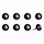 1.5" x 1.5" x 1.5" Ceramic/Metal Black 8 Pack Knob