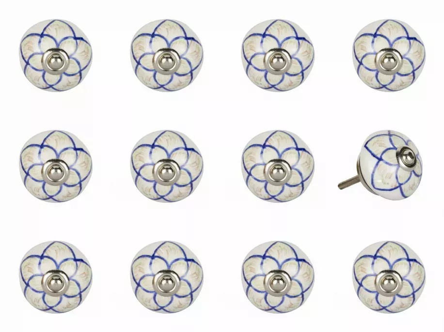 1.5" x 1.5" x 1.5" Ceramic/Metal Multicolor 12 Pack Knob