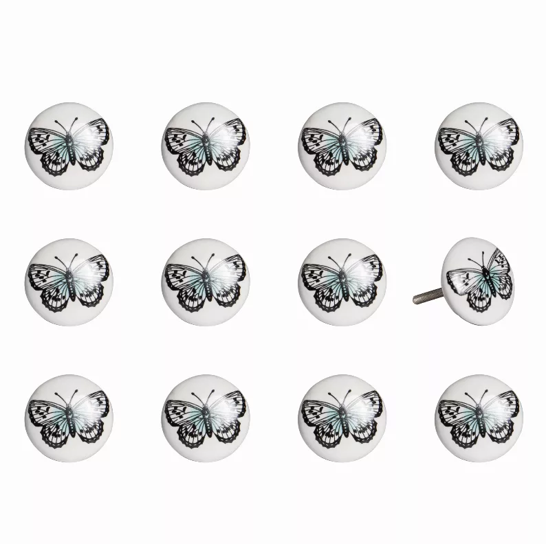 1.5" x 1.5" x 1.5" Ceramic/Metal Multicolor 12 Pack Knob