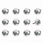 1.5" x 1.5" x 1.5" Ceramic/Metal Multicolor 12 Pack Knob