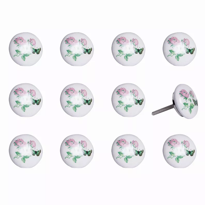 1.5" x 1.5" x 1.5" Ceramic/Metal Multicolor 12 Pack Knob