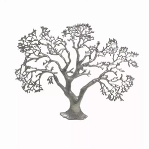 1" x 27.5" x 22" Rough Silver Tree Wall Sculpture