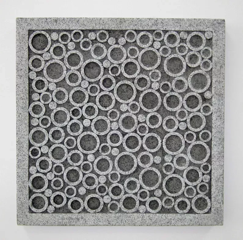 1" x 17" x 17" Brown, Sandstone, Square, Bubble Design - Wall decor