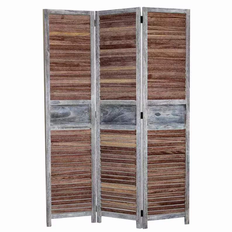 1" x 47" x 67" Brown Wood  Screen