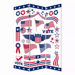 1" x 48" x 72" Multi Color Wood Canvas Vote  Screen