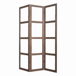 1" x 63" x 84" Brown Wood Glass  Screen