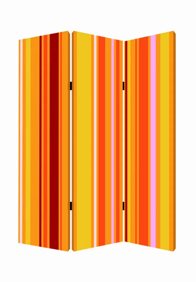 1" x 48" x 72" Multi Color Wood Canvas Deep Saffron  Screen