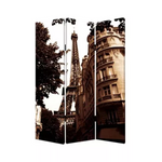 1" x 48" x 72" Multi Color Wood Canvas Paris  Screen