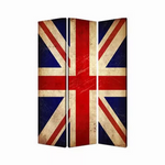 1" x 48" x 72" Multi Color Wood Canvas Union Jack  Screen