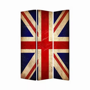 1" x 48" x 72" Multi Color Wood Canvas Union Jack  Screen