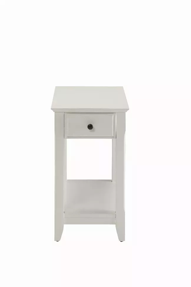 White Wooden Drawer Side Table