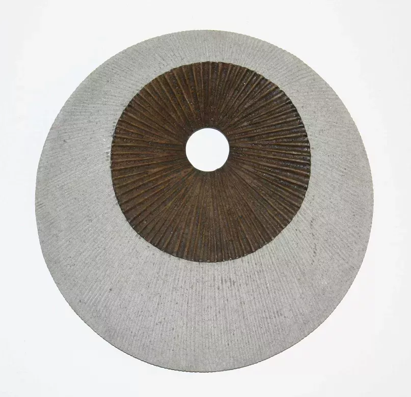 1" x 14" x 14" Brown & Gray Round Ribbed  Wall decor
