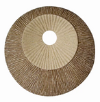 1" x 14" x 14" Brown Round Ribbed  Wall Plaque