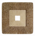 1" x 14" x 14" Brown Concave Square Double Layer Ribbed  Wall Plaque Set of 2