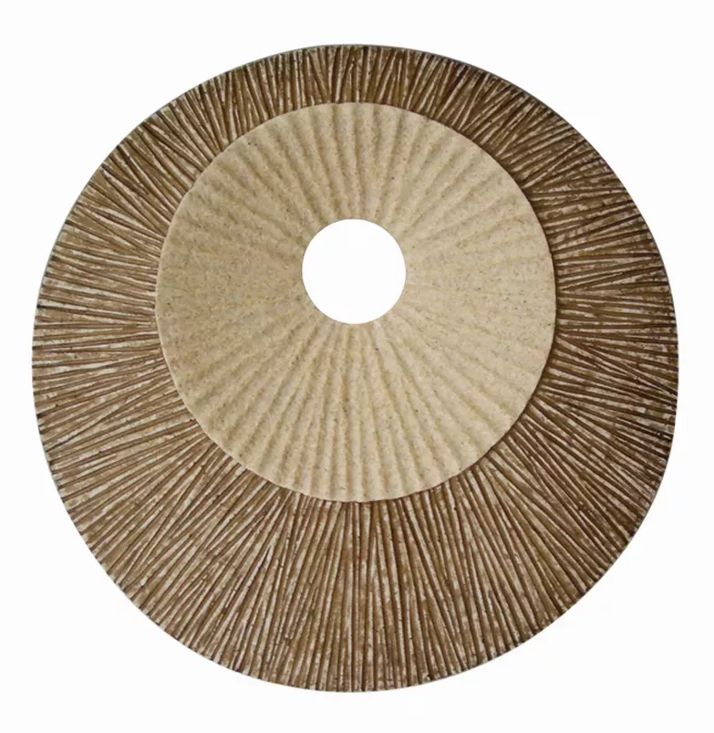 1" x 19" x 19" Brown Round Double Layer Ribbed  Wall Plaque