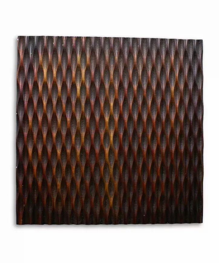 1" x 24" x 24" Brown, Metallic Ridge - Wall Art