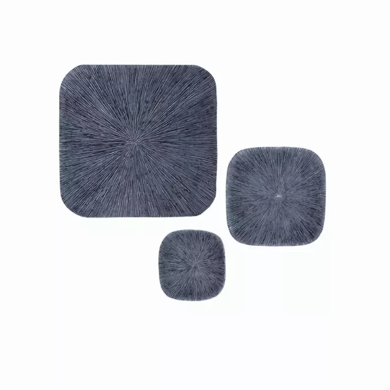1" x 30" x 30" Sandstone, Ribbed Concave, Square - Wall decor