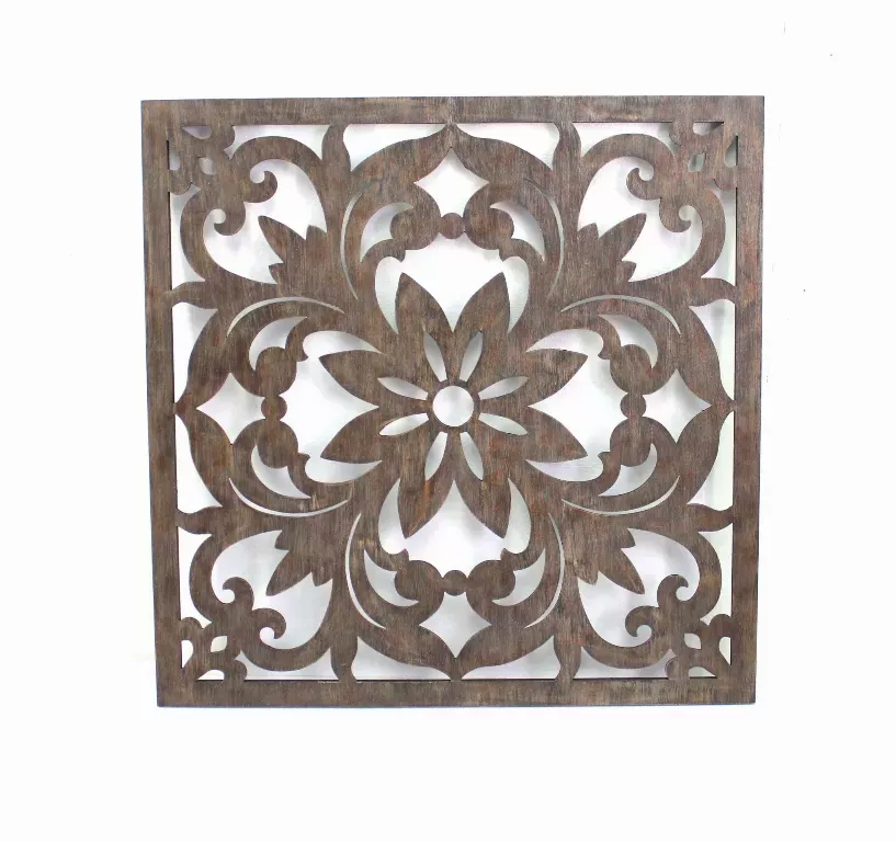 1.25" x 46.5" x 46.5" Brown/Dark Bronze, Vintage, Floral - Wall Plaque