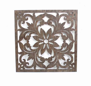 1.25" x 46.5" x 46.5" Brown/Dark Bronze, Vintage, Floral - Wall Plaque