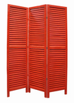 1" x 48" x 67" Red, Wood, Shutter -Screen