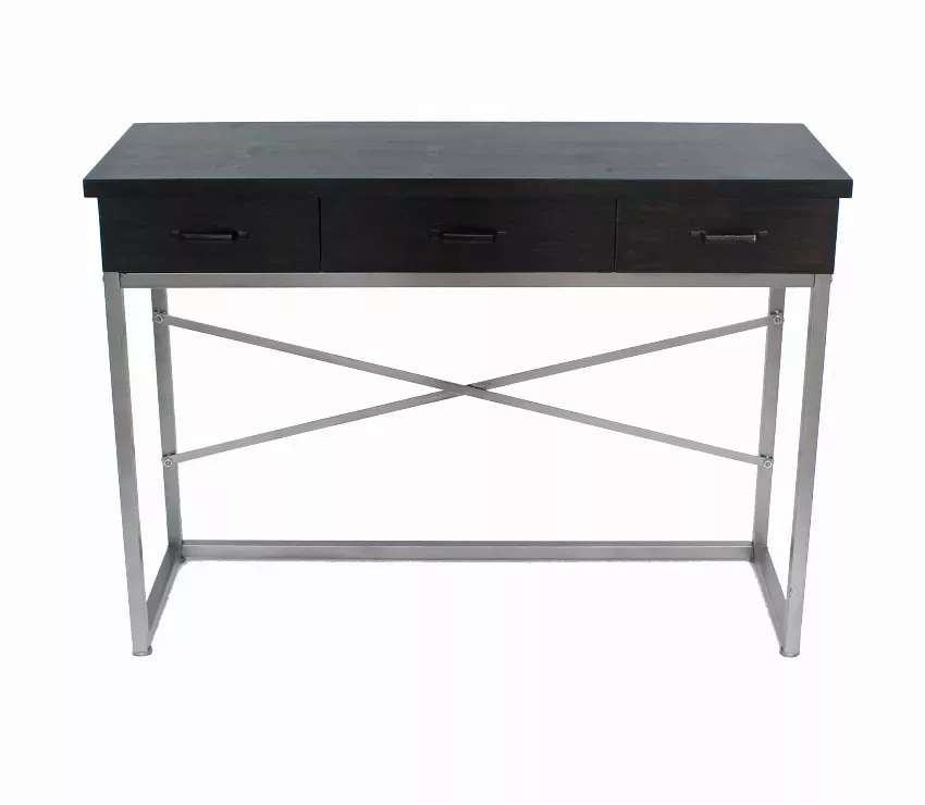 16" x 45" x 32" Charcoal 3 Drawer  Console Table