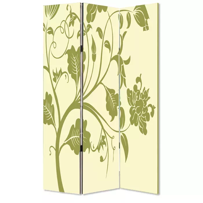 1" x 48" x 72" Multi Color Wood Canvas  3 Panel Screen