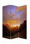 1" x 48" x 72" Multi Color Wood Canvas Desert  Screen