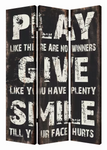 1" x 48" x 72" Multi Color Wood Canvas Family Rule  Screen